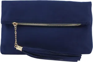 JNB Women's Faux Microsuede Foldover Mini Pouch