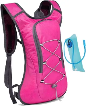 Jogging Vest,Pink Running Vest,Hiking Backpack with 2L Water Bag, Marathon Cycling Duffel Bag for Trail Running Men and Women(Green) (Rose )