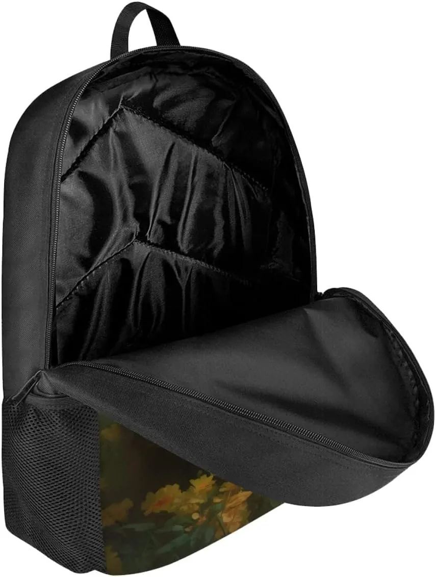 JooMeryer Dog Flower Backpack for Boys Mens Large Capacity Laptop Book Bags Knapsack Travel Daypack School Bag,Dog Flower