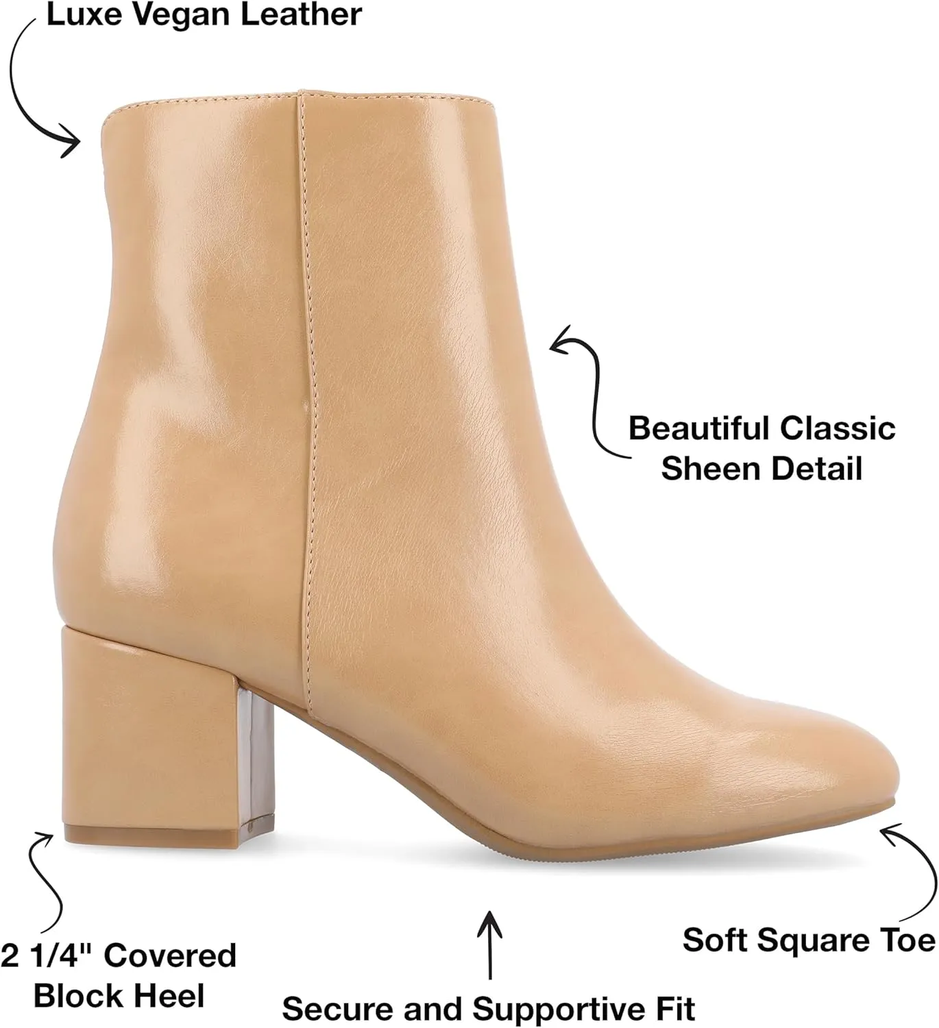 Journee Collection Womens ADRIA Faux Leather Ankle Boots