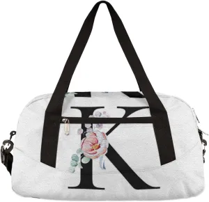K Personalized Letters Kids Duffel Bag for Girls Boys Teens, Letters Oil Painting Dance Bag Overnight Small Duffel Bag Carry On Weekend Sports Gym Travel Bag for School Practice Gymnastics Ballet