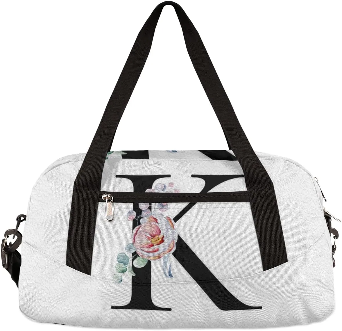 K Personalized Letters Kids Duffel Bag for Girls Boys Teens, Letters Oil Painting Dance Bag Overnight Small Duffel Bag Carry On Weekend Sports Gym Travel Bag for School Practice Gymnastics Ballet