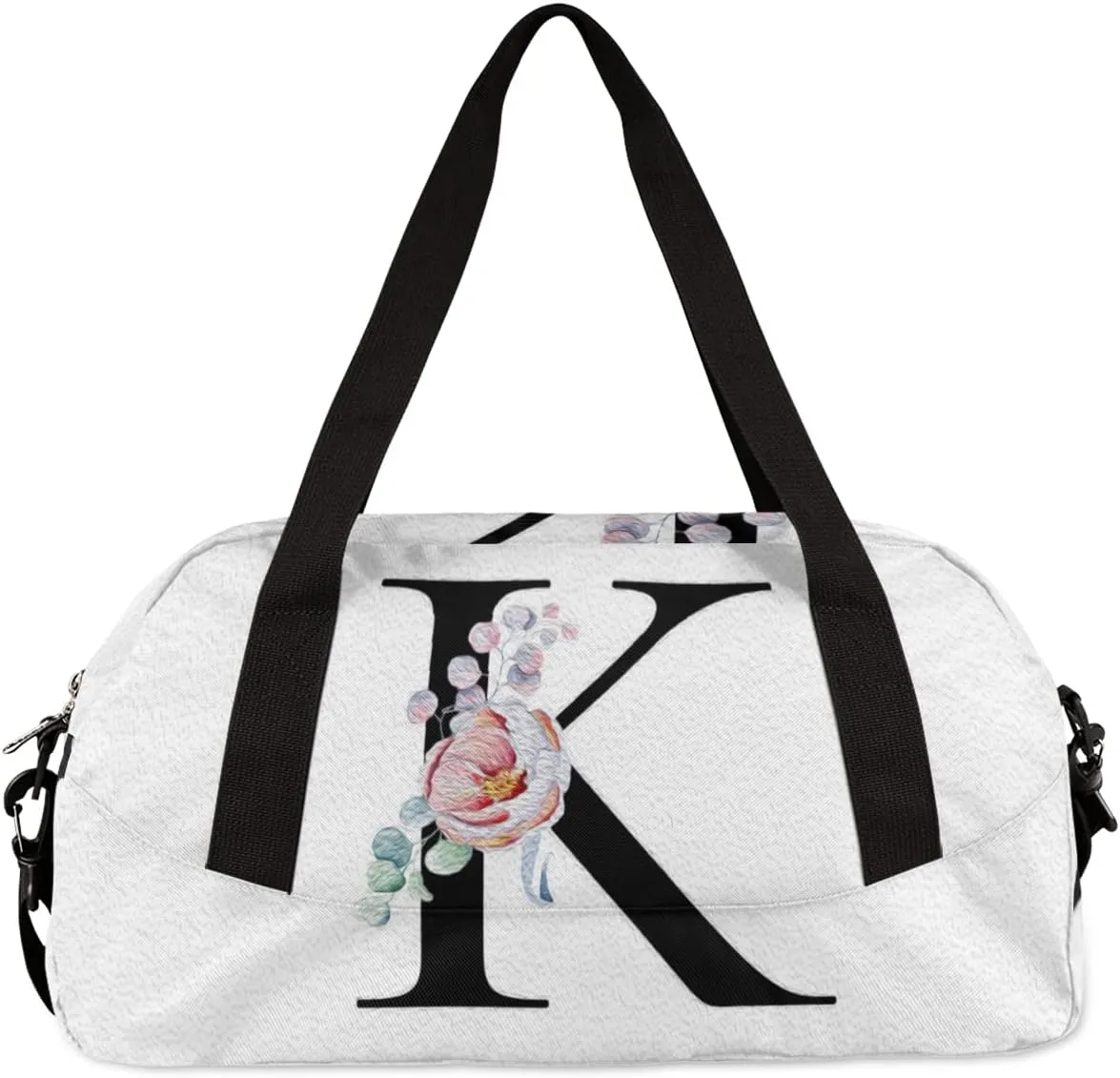 K Personalized Letters Kids Duffel Bag for Girls Boys Teens, Letters Oil Painting Dance Bag Overnight Small Duffel Bag Carry On Weekend Sports Gym Travel Bag for School Practice Gymnastics Ballet