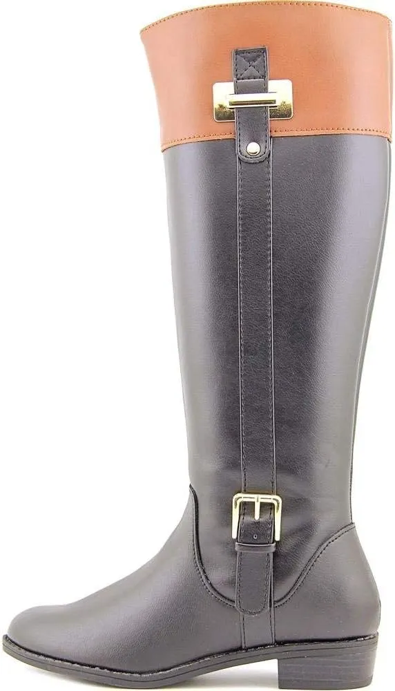 Karen Scott Womens Deliee 2 Zipper Round Toe Riding Boots