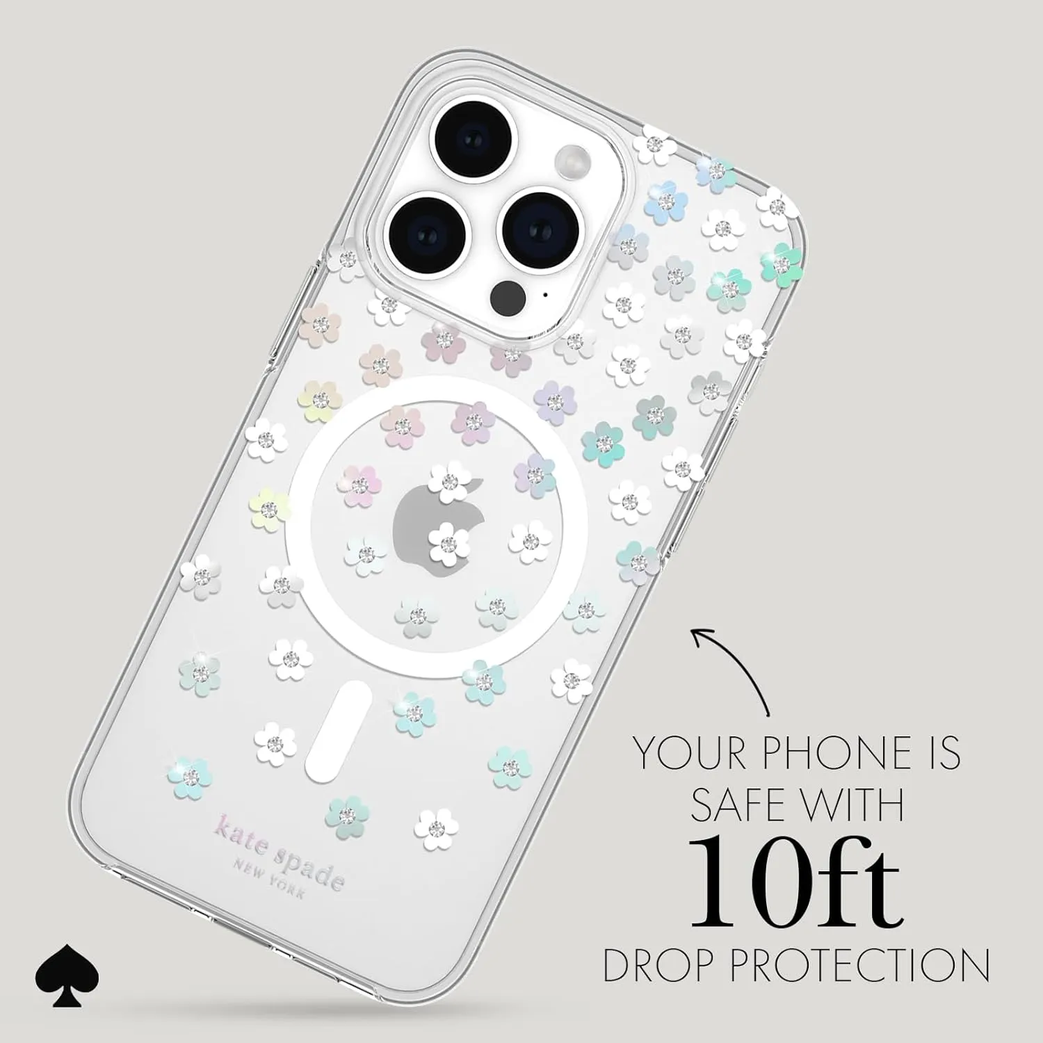 kate spade new york iPhone 15 Pro Max Case, Compatible with MagSafe - Scattered Flowers