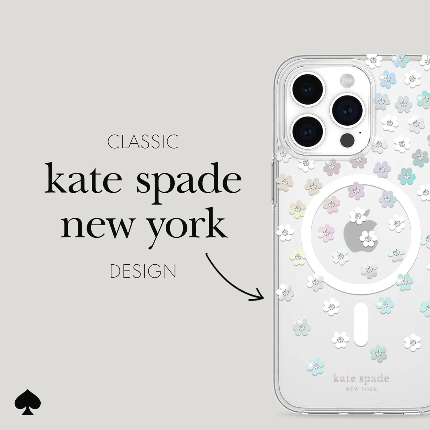 kate spade new york iPhone 15 Pro Max Case, Compatible with MagSafe - Scattered Flowers