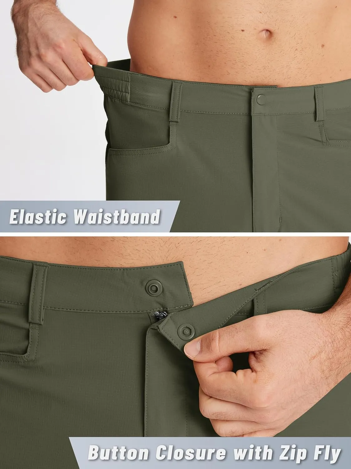 KEFITEVD Men's Hiking Shorts Outdoor Casual Quick Dry Water Resistant Lightweight Cargo Fishing Tactical Shorts