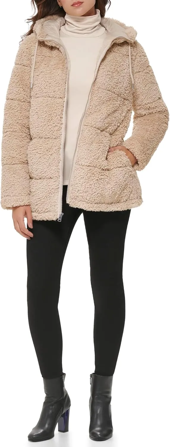 Kenneth Cole Women's Classic Mink Style Faux Fur Coat