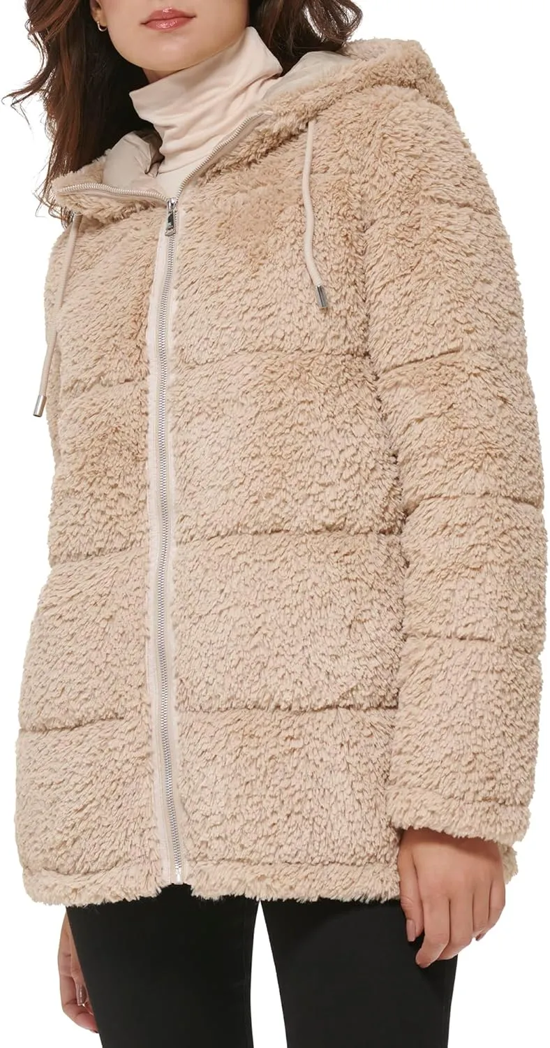 Kenneth Cole Women's Classic Mink Style Faux Fur Coat