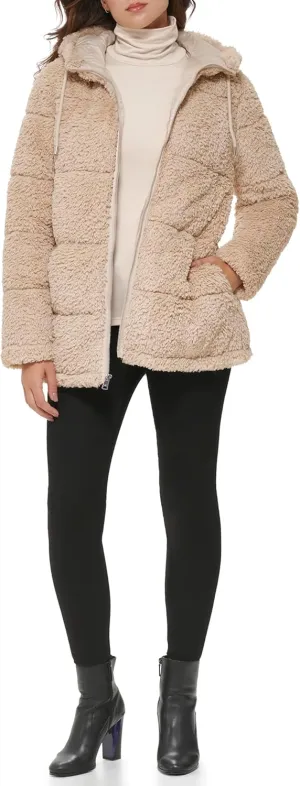 Kenneth Cole Women's Classic Mink Style Faux Fur Coat