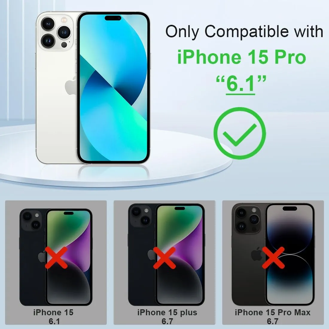 KEZiHOME Compatible with iPhone 15 Pro Case, [RFID Blocking] Genuine Leather Wallet Case [Credit Card Holder] Shockproof Stand Flip Protective Cover for iPhone 15 Pro 6.1'' (Black/Brown)