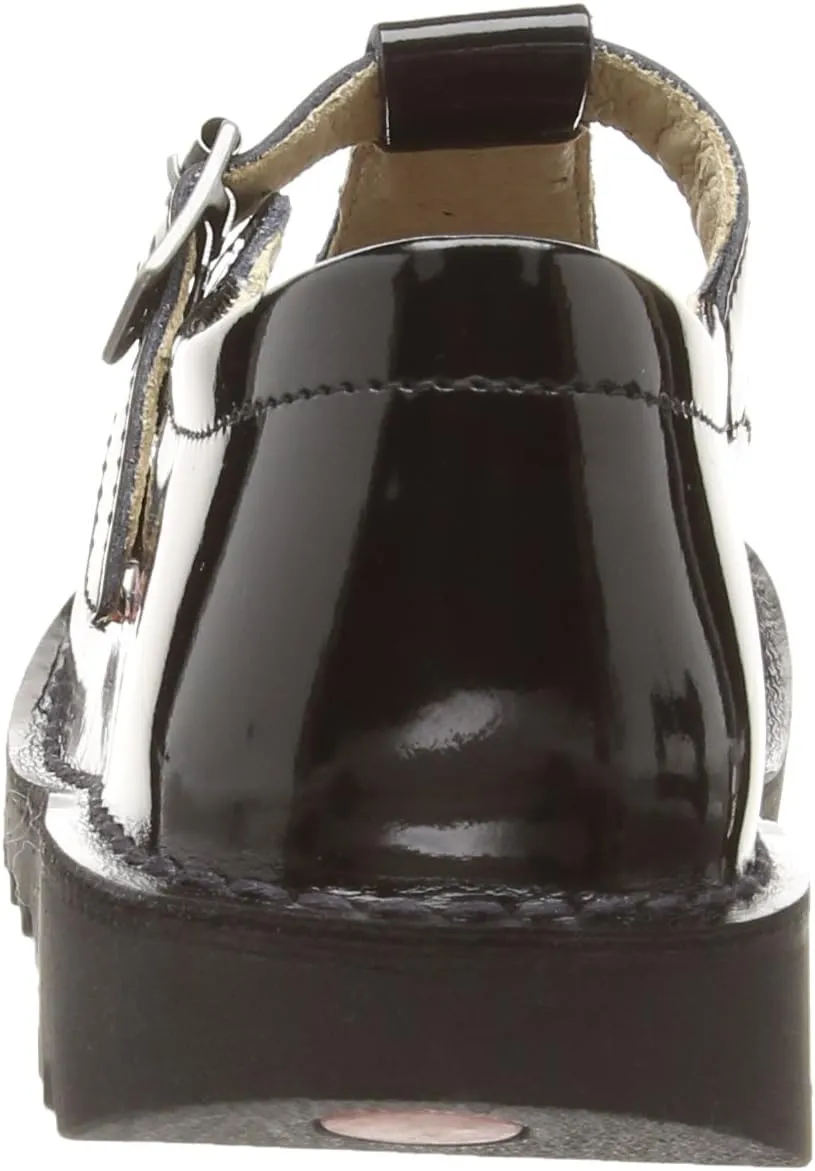 Kickers Girl's Kick T Bar Black School Shoes