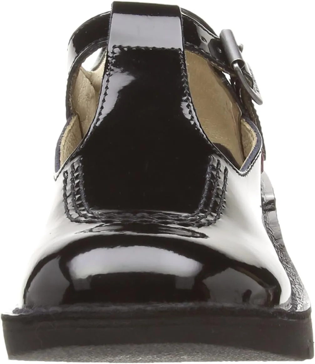 Kickers Girl's Kick T Bar Black School Shoes