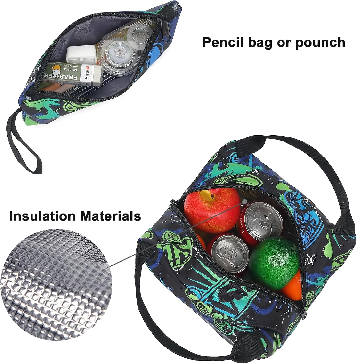 Kids Backpack Boys Elementary Bookbag Set 3 Pcs Waterproof Kindergarten School Bag with Insulated Lunch Tote Box and Pencil Pouch for Primary