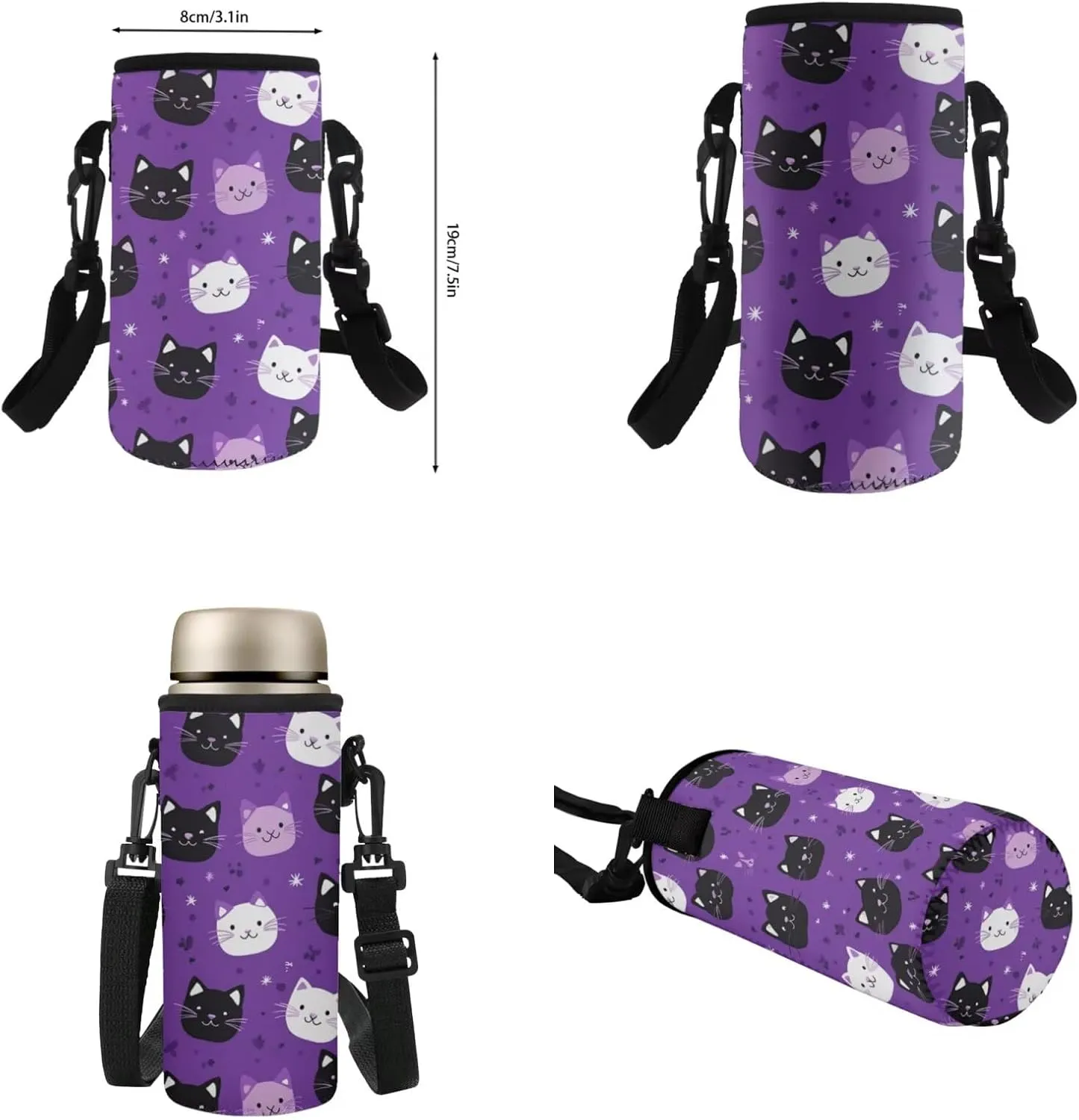 Kids Cats Backpack for Girls Large Capacity Bookbag and Lunch Box Set for Toddler Girls 4 Pieces Kids School Bag Set for Primary School Travel Casual Daypack