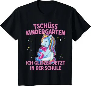 Kids Tschüss Kindergarten ich glitzer Schule Unicorn Sugar Bag T-Shirt