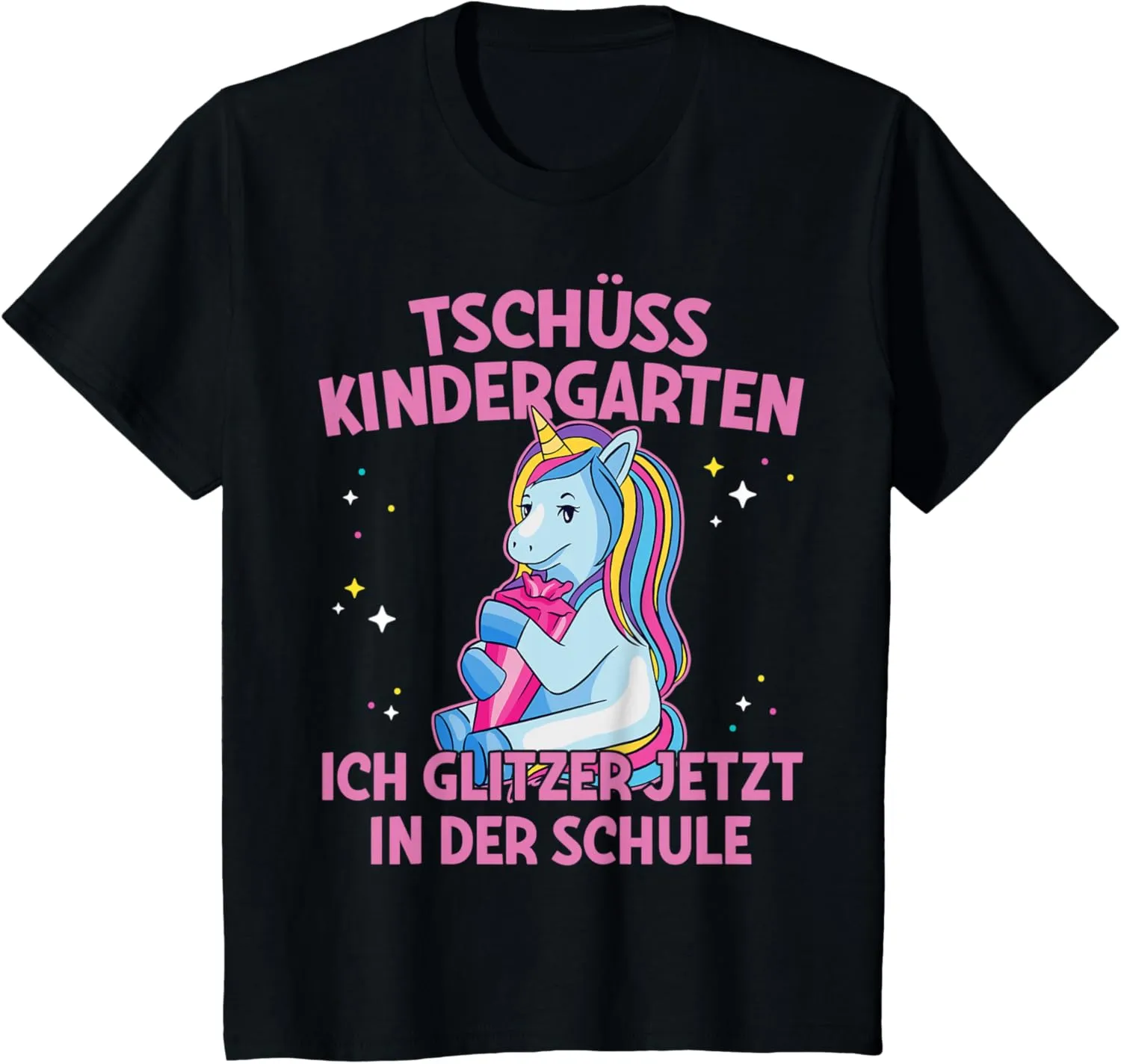 Kids Tschüss Kindergarten ich glitzer Schule Unicorn Sugar Bag T-Shirt