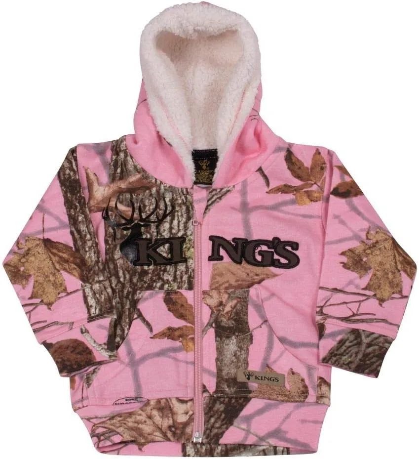 King's Camo Baby Girls' Infant Sherpa Zip Hoodie
