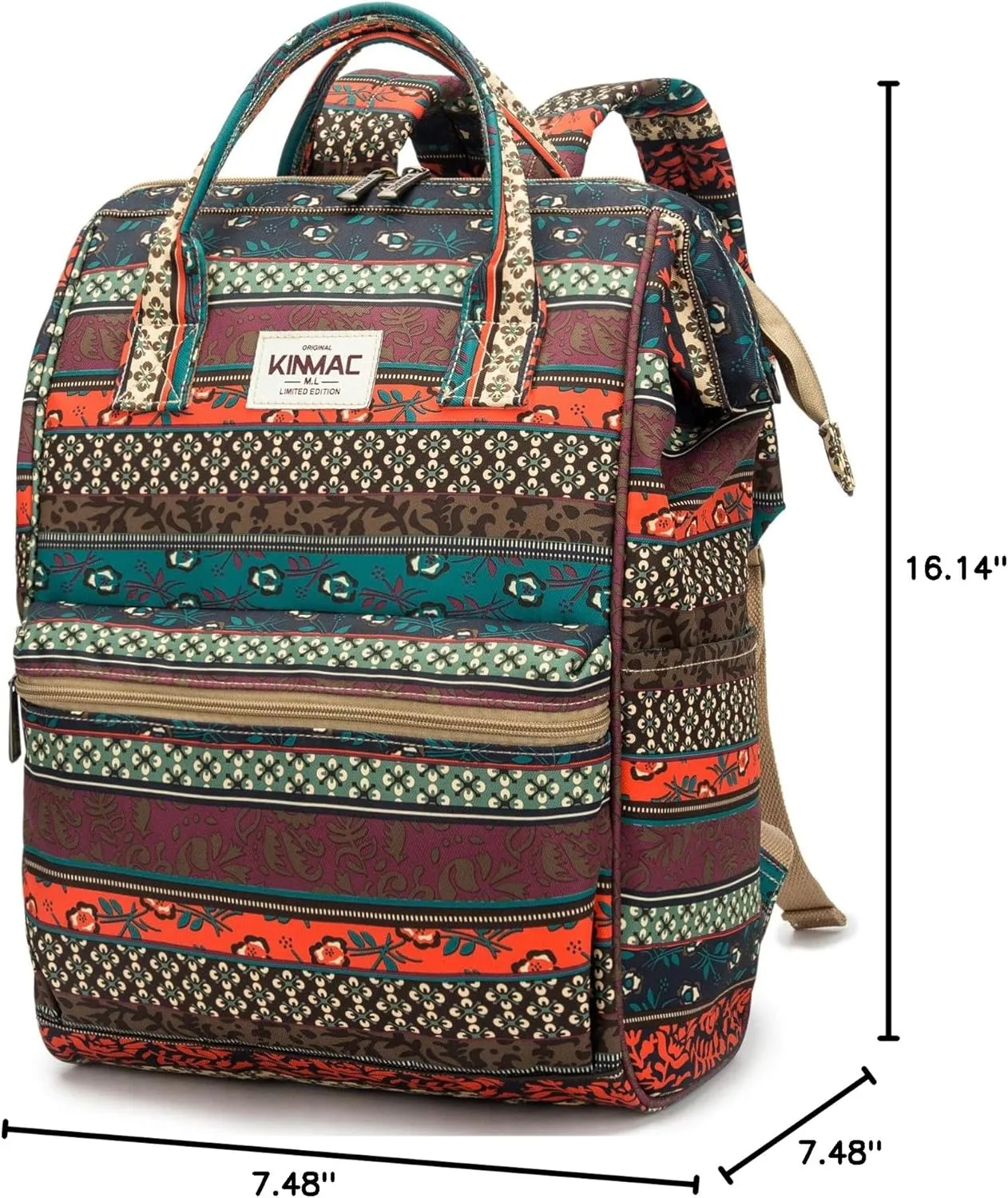 Kinmac Waterproof Laptop Backpack For Laptop Up to 15.6 Inch Men Women Travel Outdoor Backpack (Bohemian)