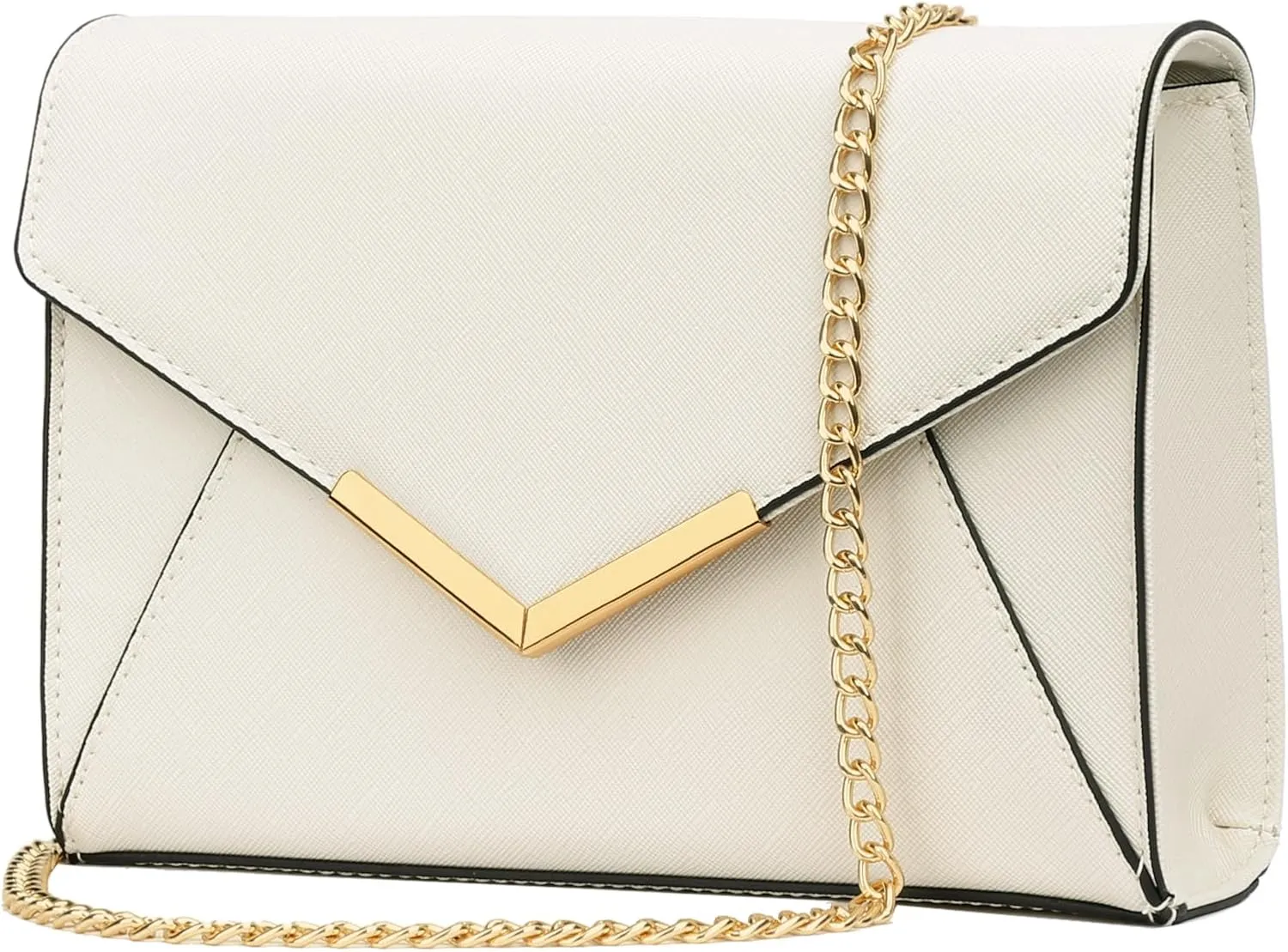 KKXIU Women Elegant Faux Leather Evening Envelope Clutch Purse Foldover Bags for Party Wedding Prom