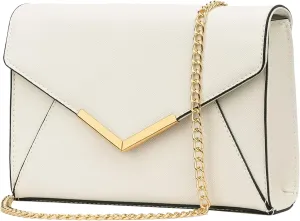 KKXIU Women Elegant Faux Leather Evening Envelope Clutch Purse Foldover Bags for Party Wedding Prom