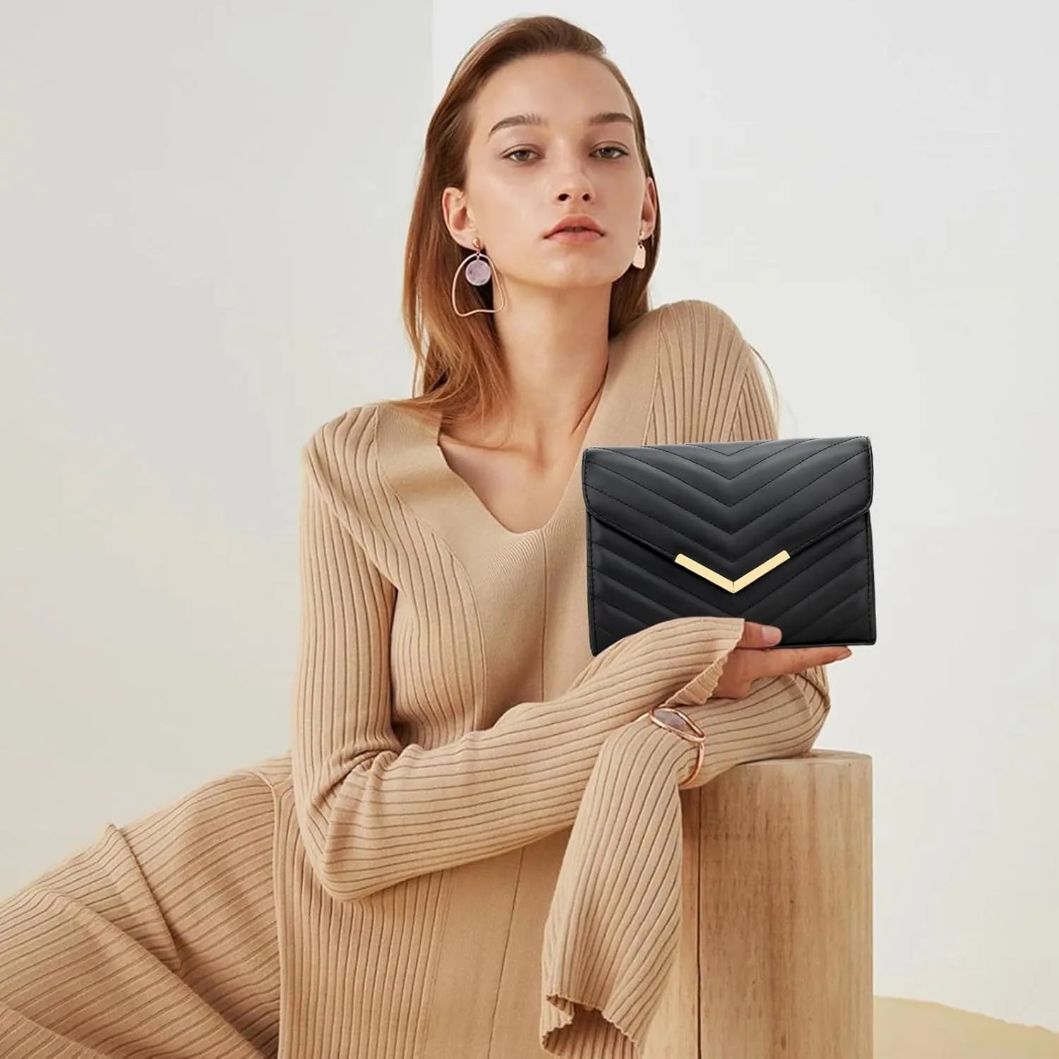 KKXIU Women Formal Vegan Leather Evening Envelope Clutch Purses and Handbags for Party Wedding Prom Bridal