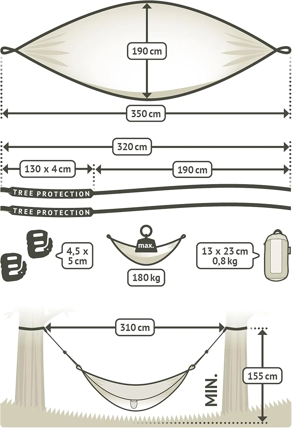 LA SIESTA Colibri 3.0 Outdoor Hammock & Tree Straps - Portable Camping Hammock for Outside, Hiking, Travel & Backpacking - Breathable Nylon Double Hammock, Sunrise