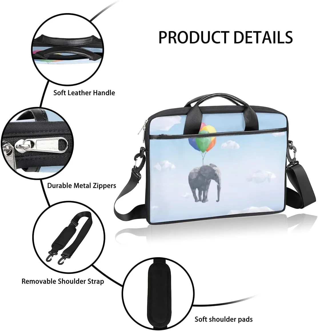 Laptop Bag Case Shoulder Messenger Carrying Bag 13 14 15 Inch Waterproof Computer Sleeve Cover