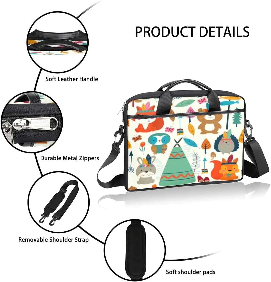 Laptop Bag Case Shoulder Messenger Carrying Bag 13 14 15 Inch Waterproof Computer Sleeve Cover