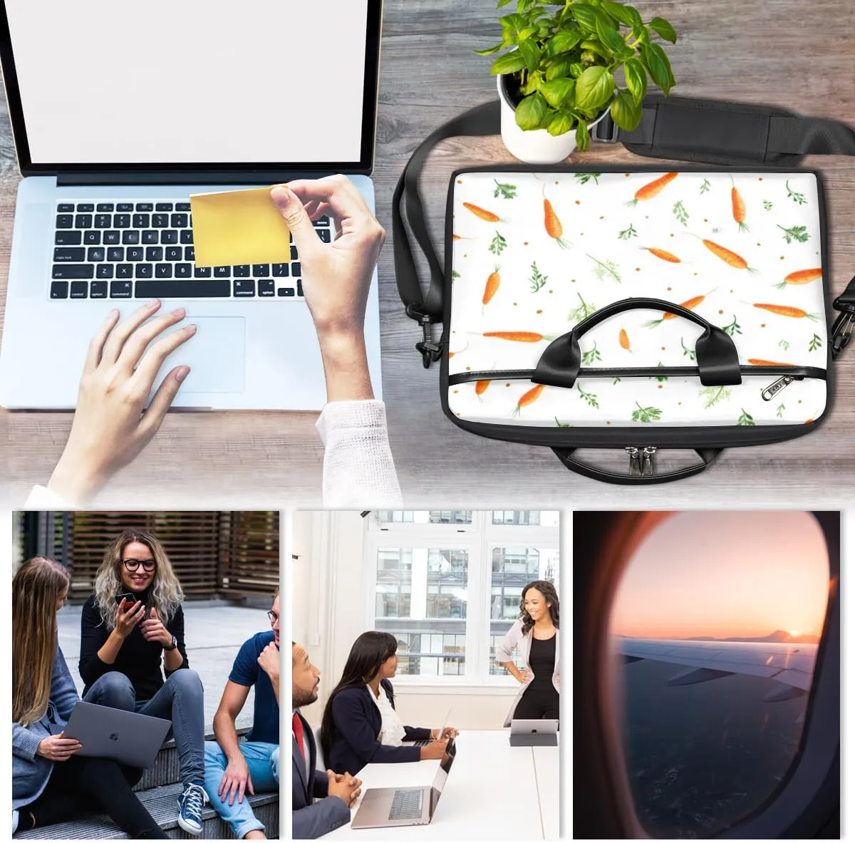 Laptop Bag Case Shoulder Messenger Carrying Bag 13 14 15 Inch Waterproof Computer Sleeve Cover