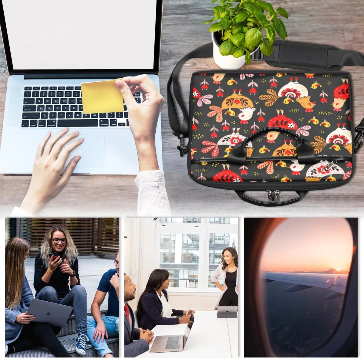 Laptop Bag Case Shoulder Messenger Carrying Bag 13 14 15 Inch Waterproof Computer Sleeve Cover