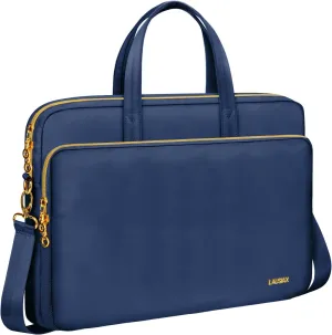 Laptop Case Bag Women Men Computer Sleeve Compatible with MacBook/Dell/HP/Acer/ASUS, Waterproof Shoulder Carrying Briefcase, Blue, 15.6-16 Inch