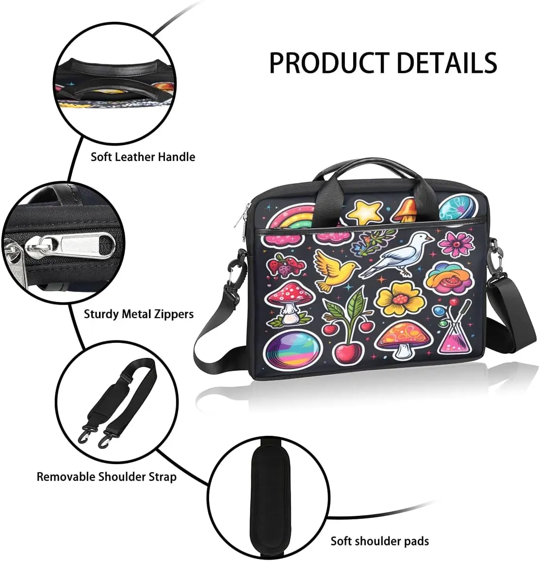 Laptop Shoulder Bag for 13-15 Inch Waterproof Laptop Sleeve Case Bag Slim Computer Carry Case Computer Cases for Laptops