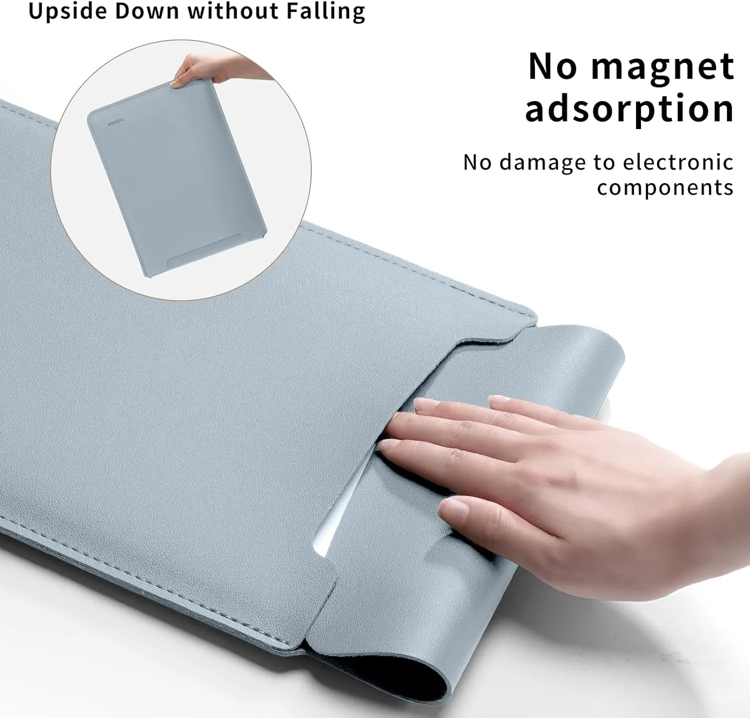 Laptop Sleeve Bag Compatible with MacBook 12 A1534/Air 11 13 M2 A2681 M1 A2337/Pro 13 A2338, 11.6-12.3 Acer Chromebook/HP Stream/ASUS/Surface Pro 8/7/6/X/5/4/3, PU Bag with Small Case, Blue
