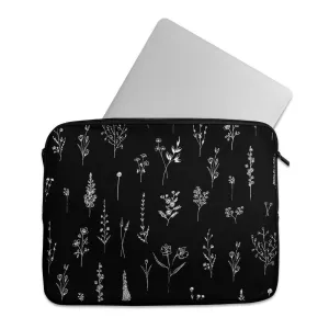 Laptop Sleeve Black Wildflowers