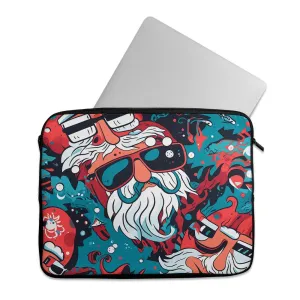 Laptop Sleeve Surfing Santa