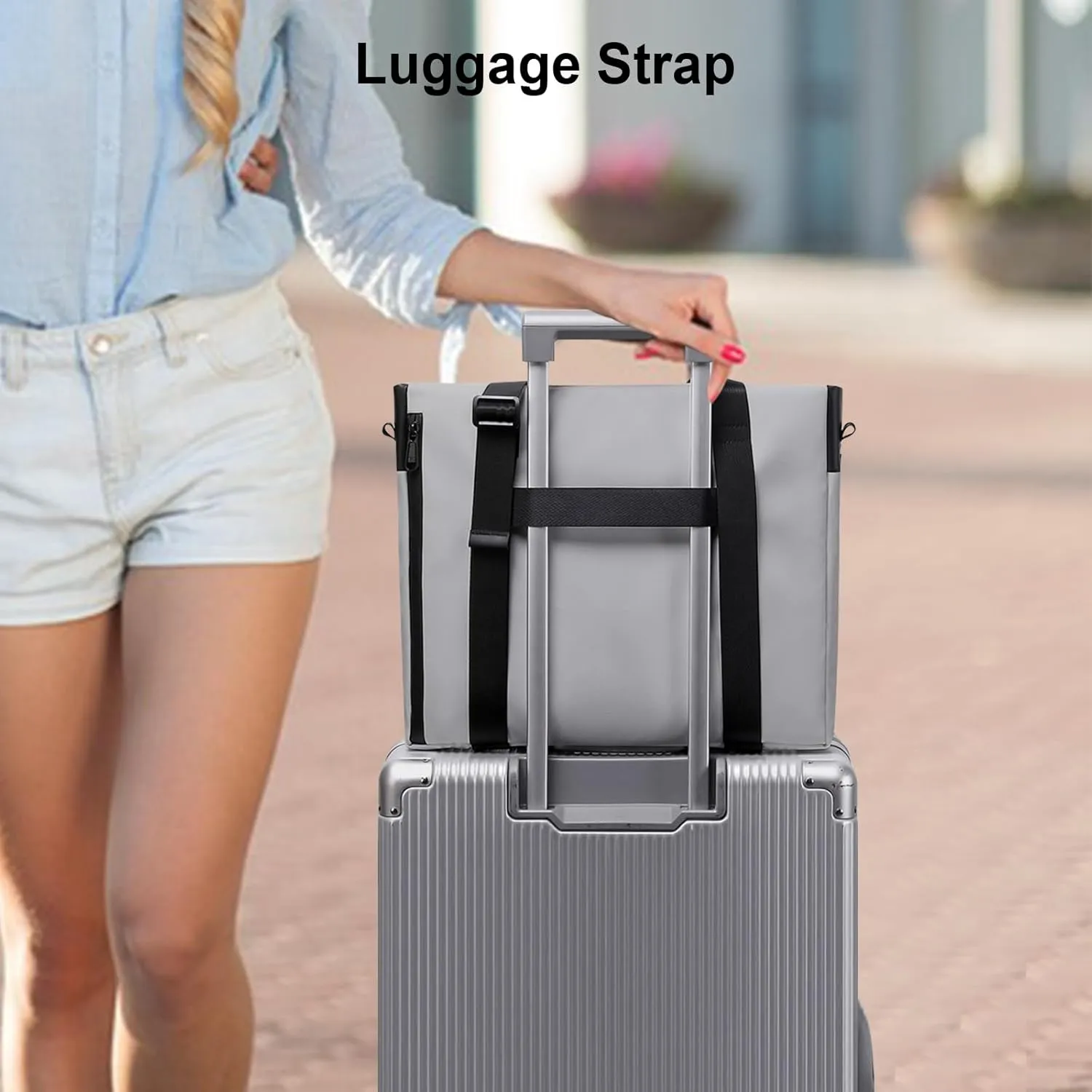 Laptop Tote Bag Women & Men 17"-17.3" Waterproof Work Teacher Bag PU Leath Computer Shoulder Bag for Office, College