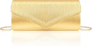 Larcenciel Women's Evening Handbags, Fashion Vegan Leather Envelope Clutch Purse &Chain for Date Night Wedding Cocktail Party