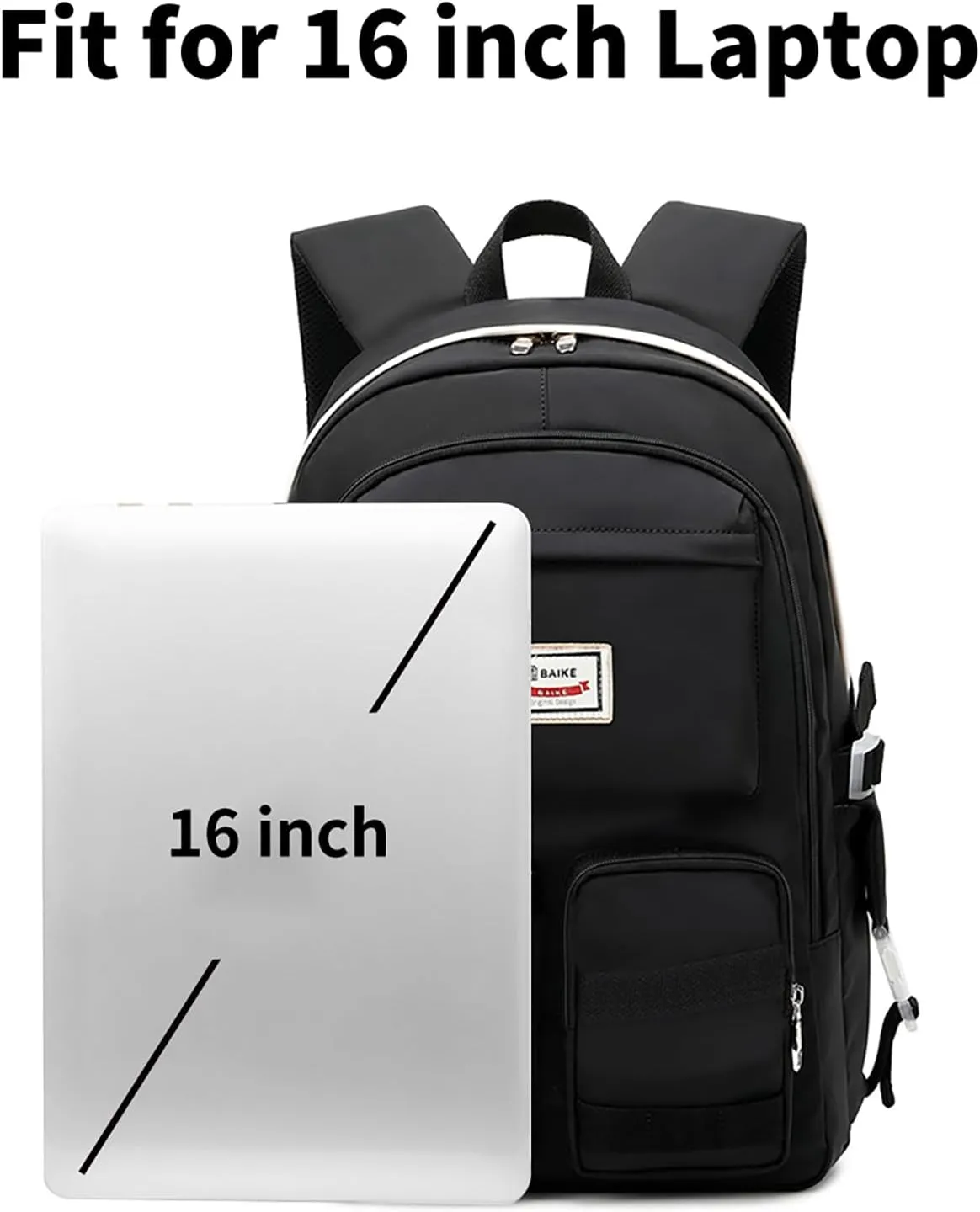 Large Backpack Girl Backpack Teen Girls Bookbag College Women Middle High School School Bag For Big Student Laptop Backpack (Black)