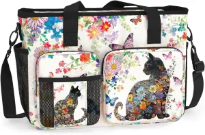 Large Waterproof Work Bag. Shoulder Bag for Work. Gift for Cat Lovers and Owners.