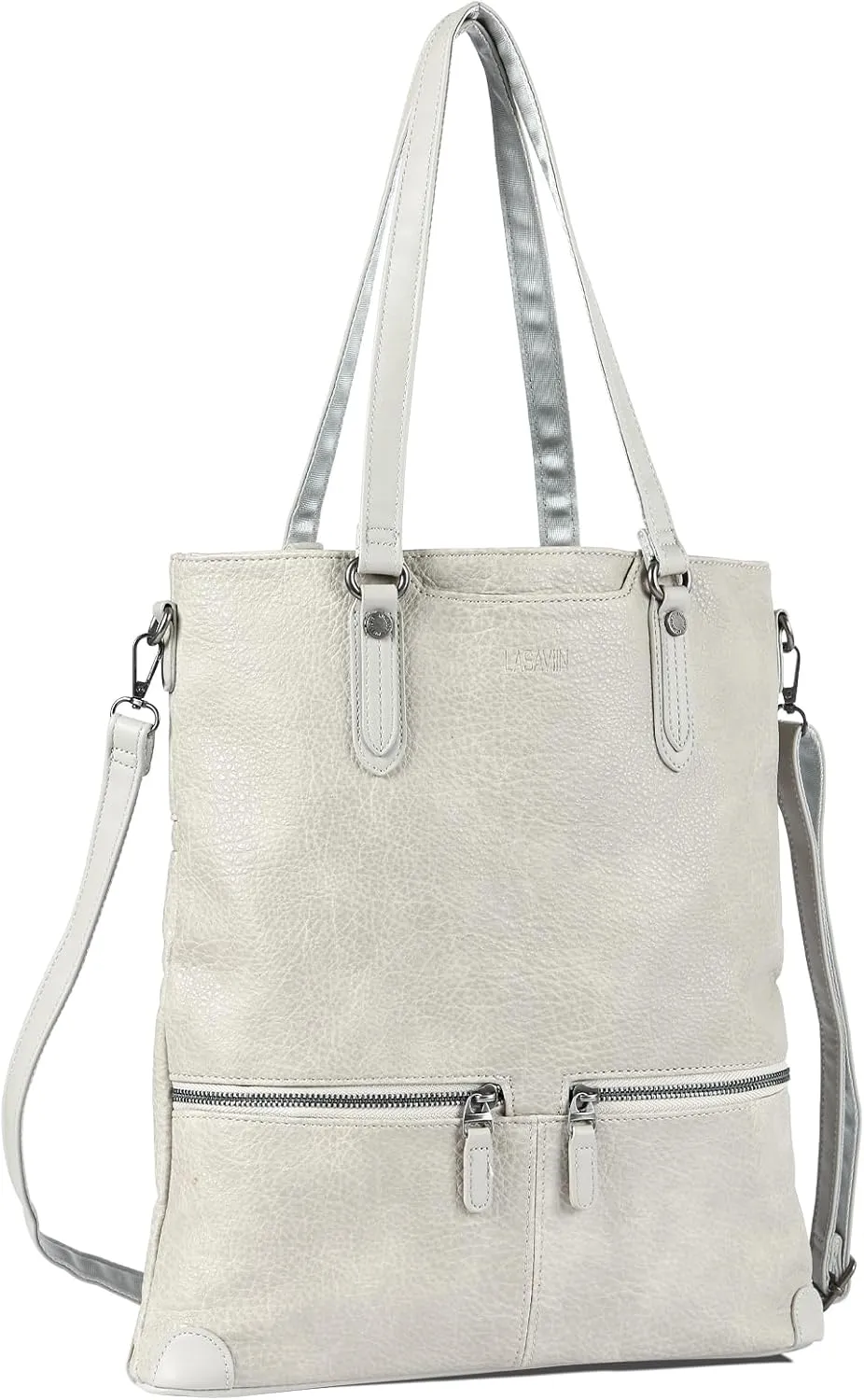 Lassviin Laptop Tote Bag, Leather Work Tote for Computer Bag Waterproof Lightweight Shoulder Bag Purse Handbag Crossbody Bag