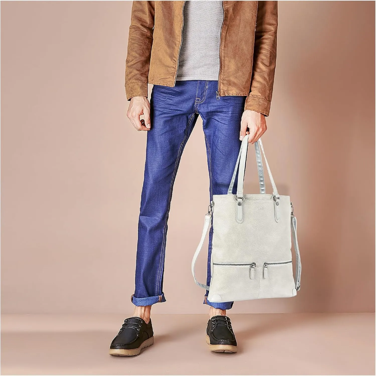Lassviin Laptop Tote Bag, Leather Work Tote for Computer Bag Waterproof Lightweight Shoulder Bag Purse Handbag Crossbody Bag