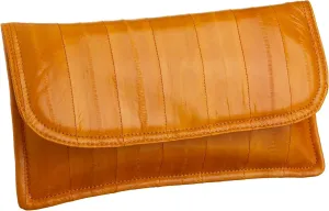 Latico Eelskin Envelope Flap Clutch, High End Premium Quality Leather, 100% Authentic Leather,