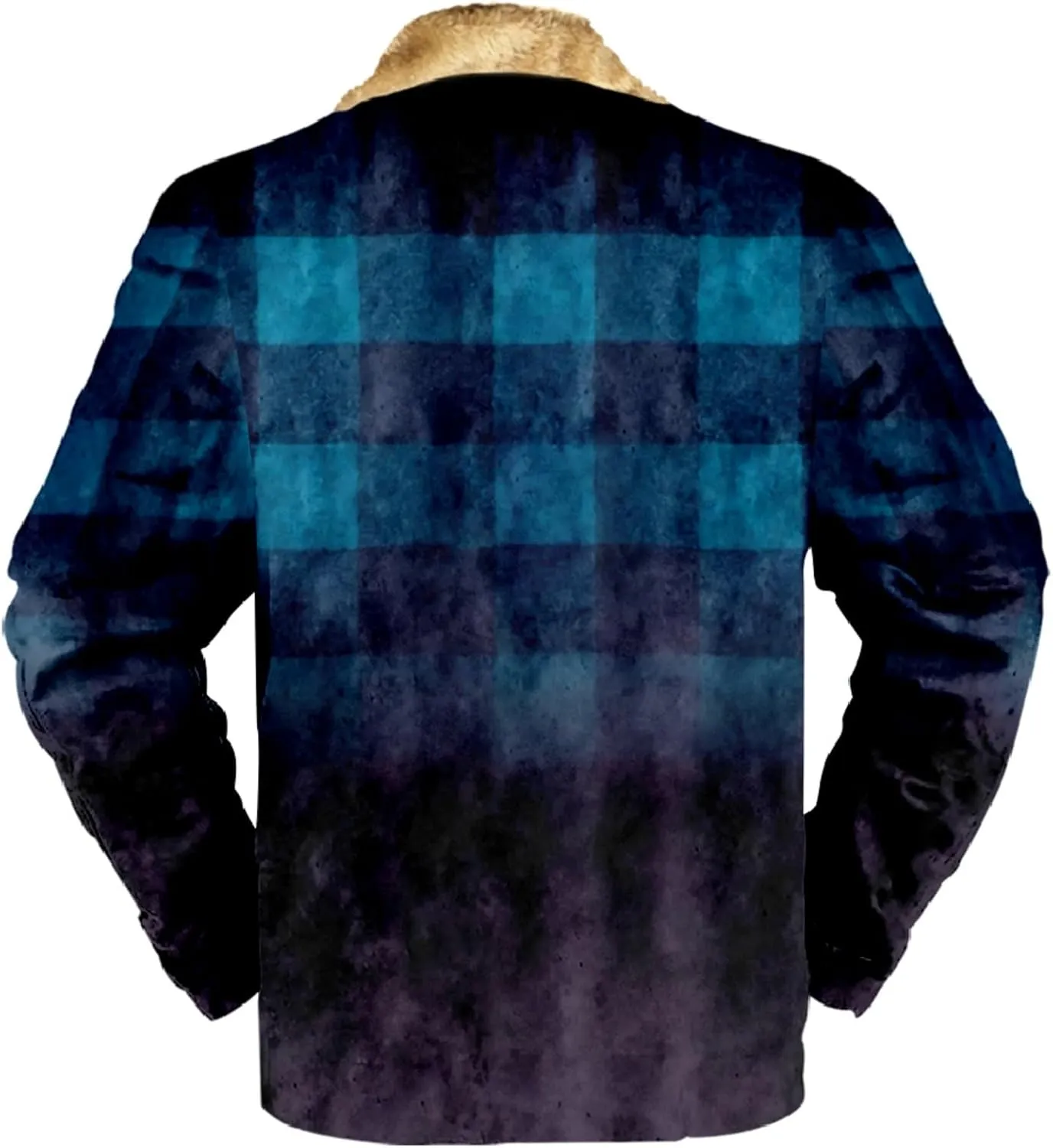LCMTWX Men's Fleece Lined Flannel Shirt Jacket Padded Loose Shirt Top Jacket Coats Soft Warm Coat for Men with Hood Heavy