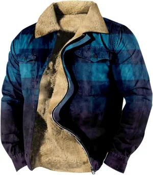 LCMTWX Men's Fleece Lined Flannel Shirt Jacket Padded Loose Shirt Top Jacket Coats Soft Warm Coat for Men with Hood Heavy