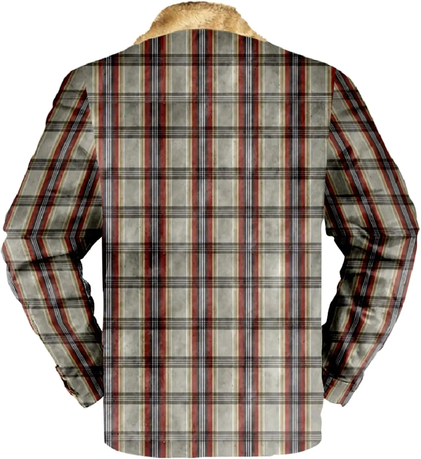 LCMTWX Men's Plaid Hooded Shirts Pocket Hooded Padded Loose Shirt Top Jacket Coats Casual Loose Thicken Quilted Sherpa