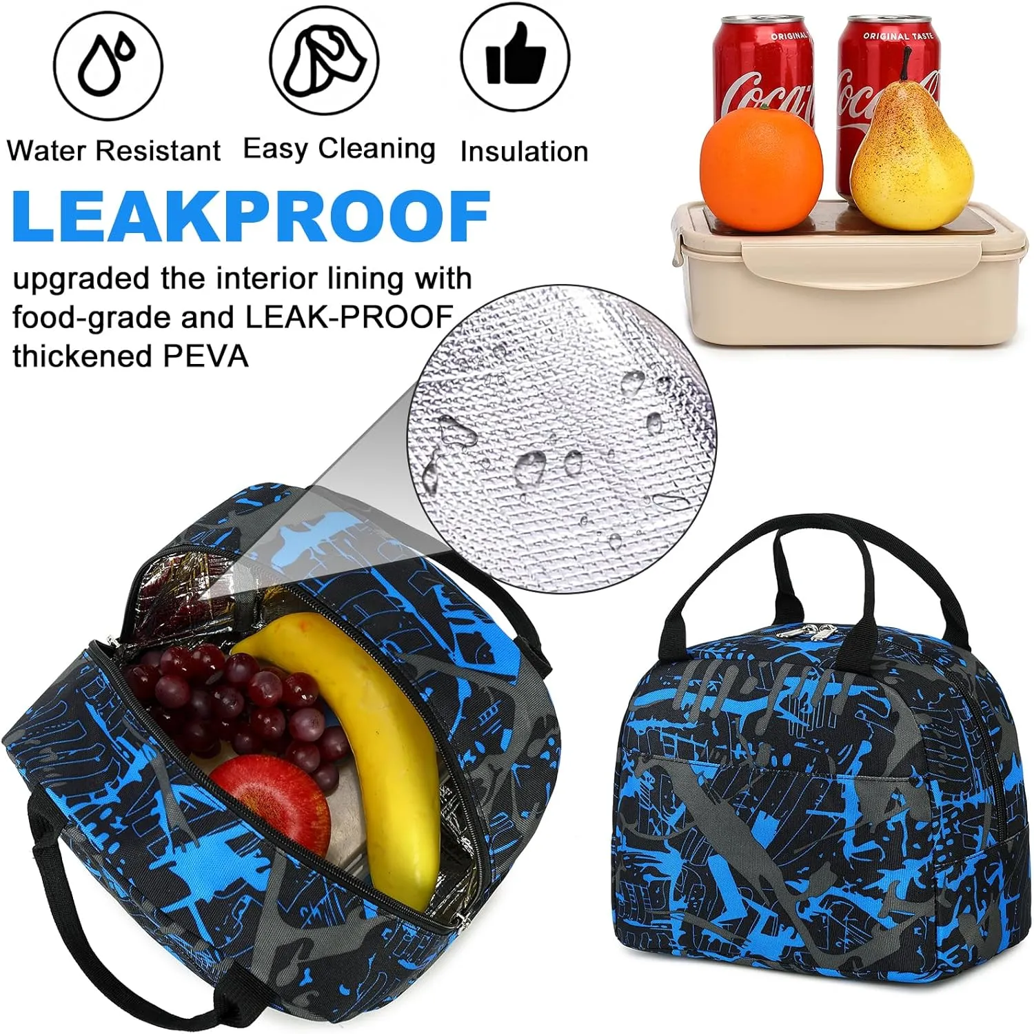 LEDAOU Backpack for Kids Boys School Bags Teen Bookbags Set School Backpack with Lunch Box and Pencil Case