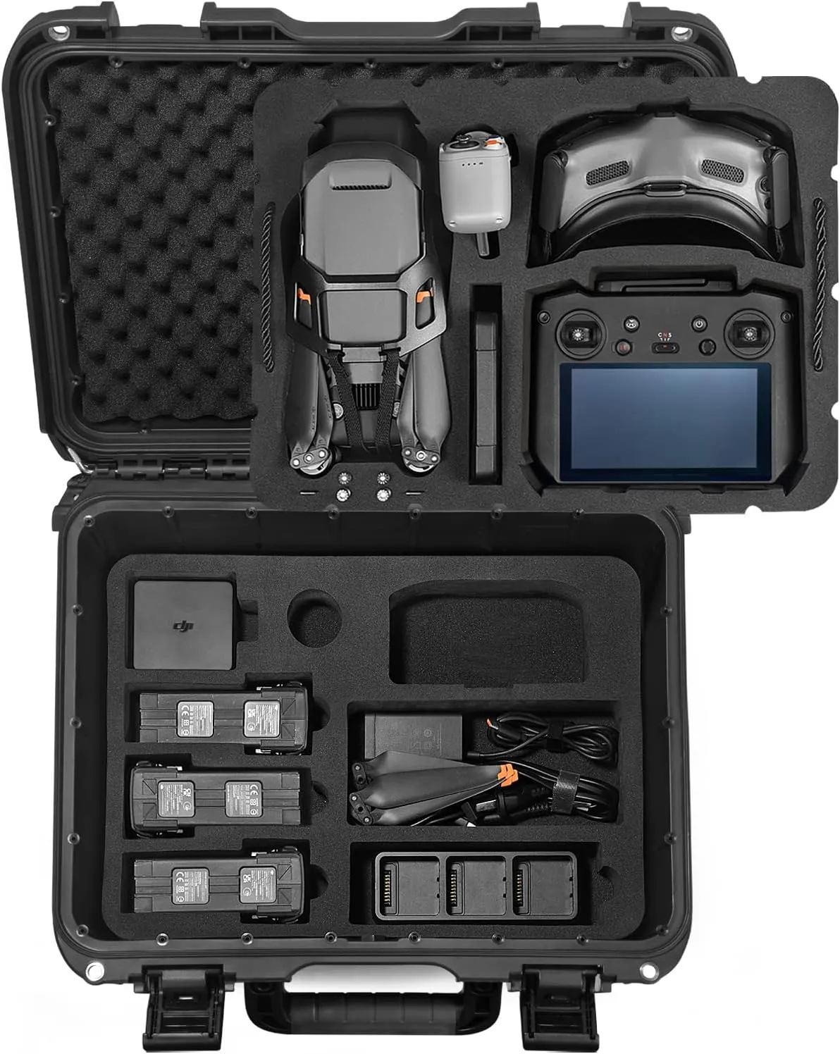 Lekufee Waterproof Carrying Case for Mavic 3 Pro/Classic/Combo - DJI RC Pro/RC 2/N1/N2/Goggles 2/3/Integra/Motion 2/3 & Accessories (Case Only)