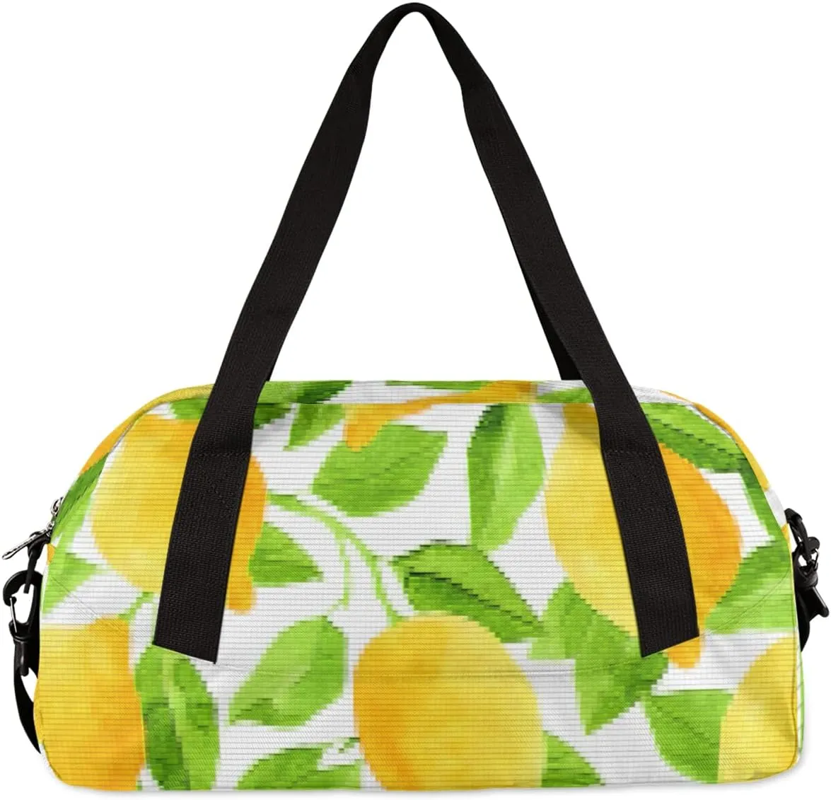 Lemon Fruit Leaves Kids Duffel Bag for Girls Boys Teens, Lemon Pixel Wind Dance Bag Overnight Small Duffel Bag Carry On Weekend Sports Gym Travel Bag for School Practice Gymnastics Ballet