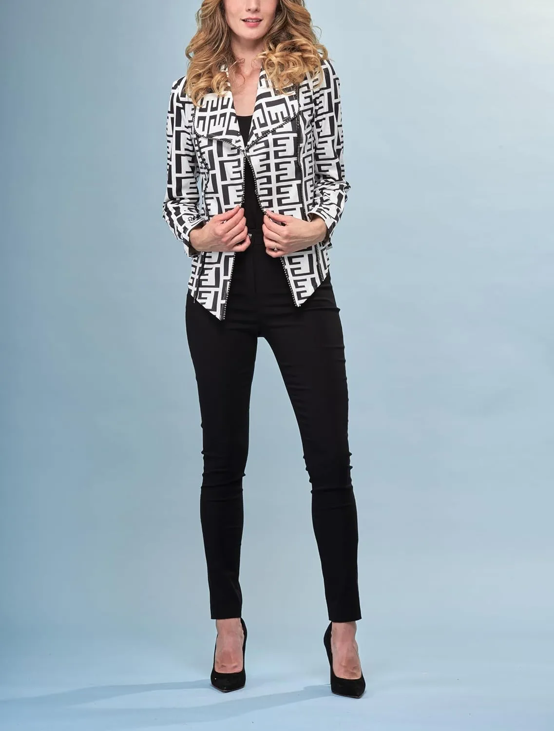 Lena Gabrielle 4 Way Stretch Faux Vegan Metallic Leather Moto Jacket in Liquid Candy Joy, BCJ76A03SHPR